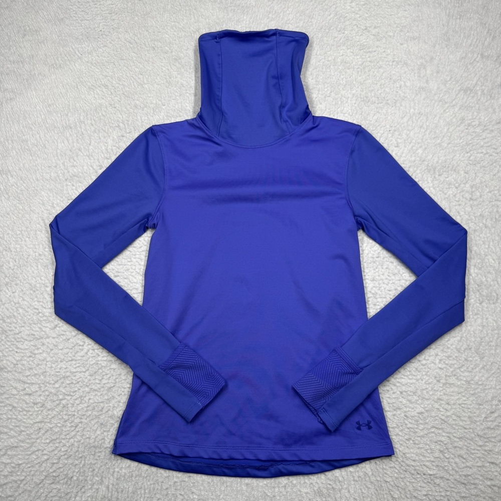Under Armour Run Up Funnel Top Purple Long Sleeve Shirt 1375857 Women's XS